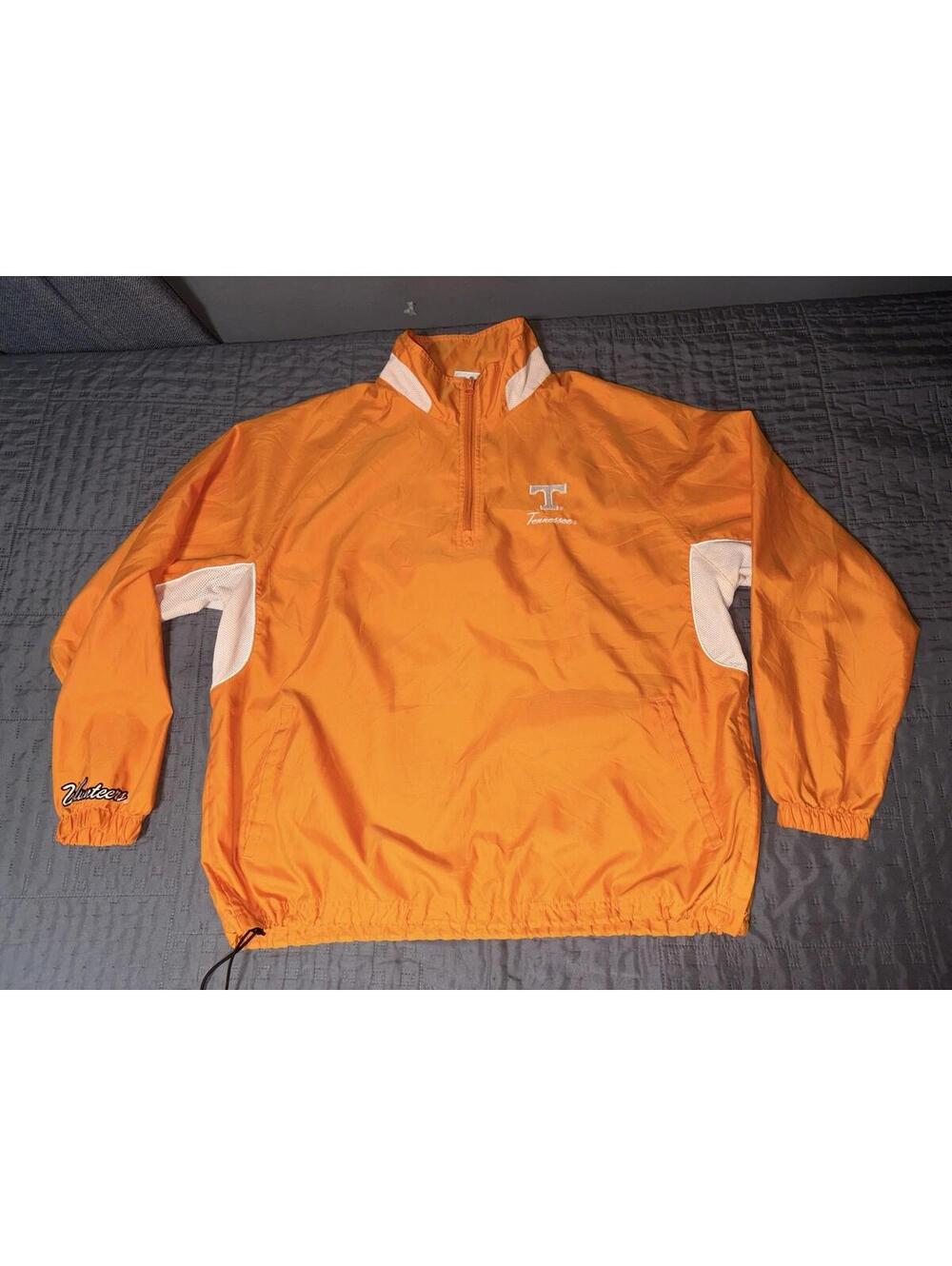 Red Oak Vintage 90s Tennessee Volunteers Orange Quarter Zip Windbreaker size Lrg